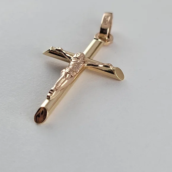 ❤️14k Small Solid Yellow Gold Crucifix Pendant! 👌🎁